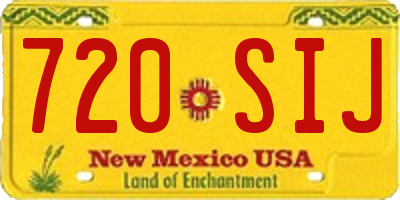 NM license plate 720SIJ