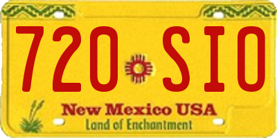 NM license plate 720SIO