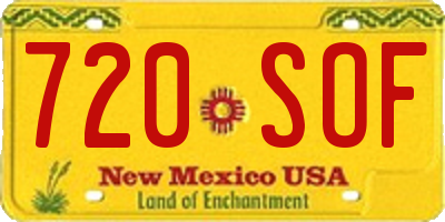 NM license plate 720SOF