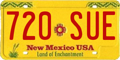 NM license plate 720SUE