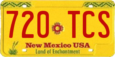 NM license plate 720TCS