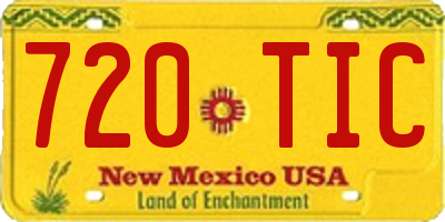 NM license plate 720TIC