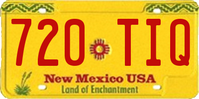 NM license plate 720TIQ