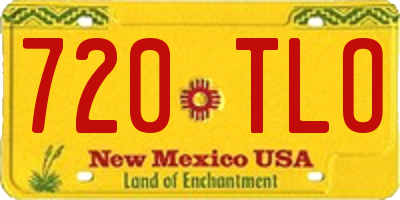 NM license plate 720TLO