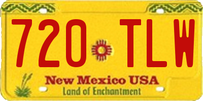 NM license plate 720TLW