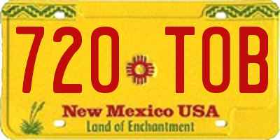 NM license plate 720TOB