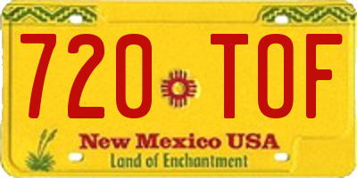 NM license plate 720TOF