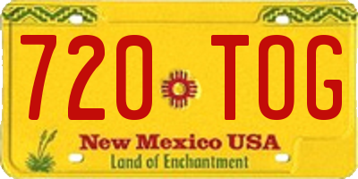 NM license plate 720TOG