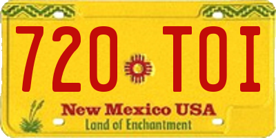 NM license plate 720TOI