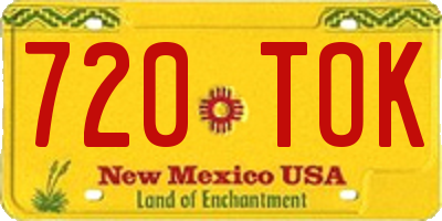 NM license plate 720TOK