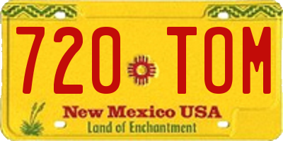 NM license plate 720TOM