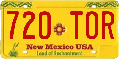 NM license plate 720TOR
