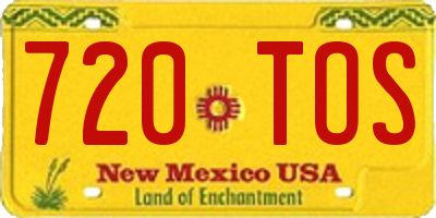 NM license plate 720TOS
