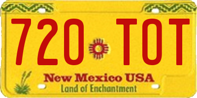 NM license plate 720TOT