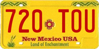 NM license plate 720TOU