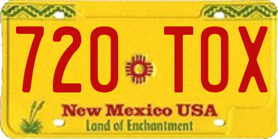 NM license plate 720TOX