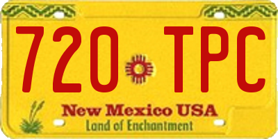 NM license plate 720TPC