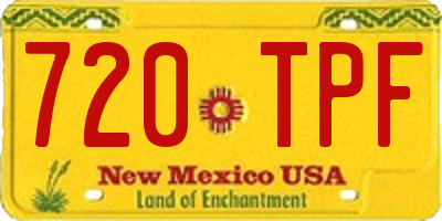 NM license plate 720TPF