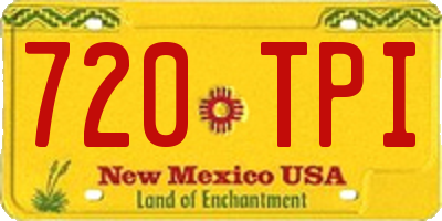 NM license plate 720TPI