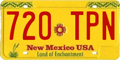 NM license plate 720TPN