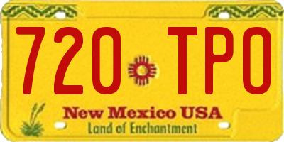 NM license plate 720TPO
