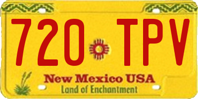 NM license plate 720TPV