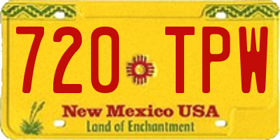 NM license plate 720TPW