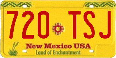 NM license plate 720TSJ