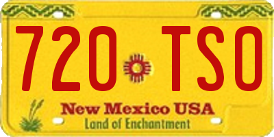 NM license plate 720TSO