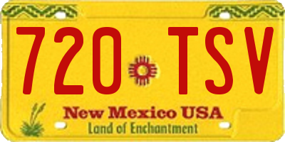 NM license plate 720TSV