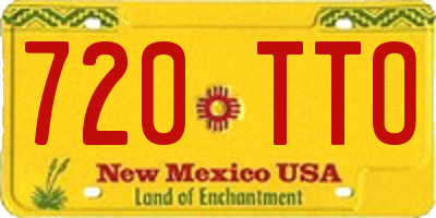 NM license plate 720TTO