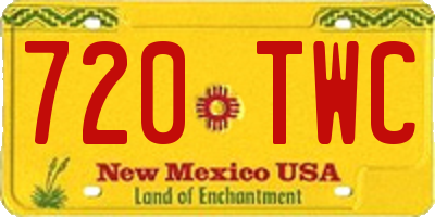 NM license plate 720TWC