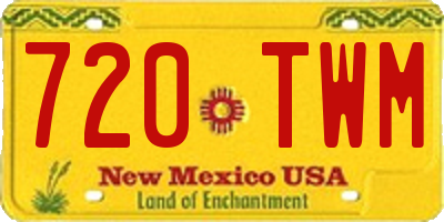 NM license plate 720TWM