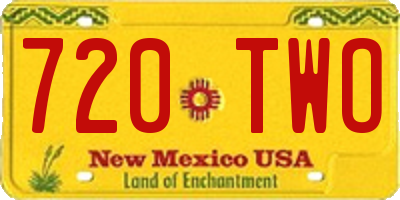 NM license plate 720TWO