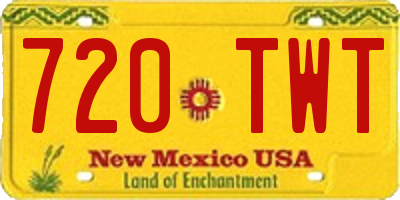 NM license plate 720TWT