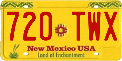 NM license plate 720TWX
