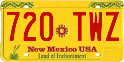 NM license plate 720TWZ