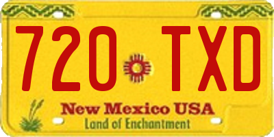 NM license plate 720TXD