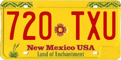 NM license plate 720TXU