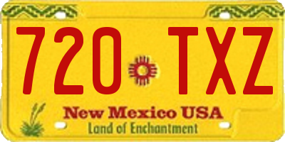 NM license plate 720TXZ