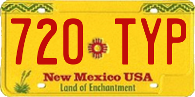 NM license plate 720TYP