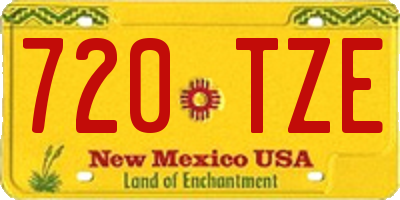 NM license plate 720TZE