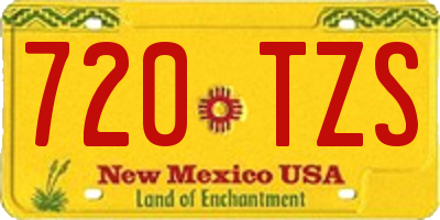NM license plate 720TZS
