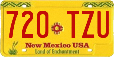 NM license plate 720TZU