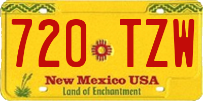 NM license plate 720TZW