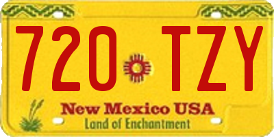 NM license plate 720TZY