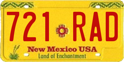 NM license plate 721RAD