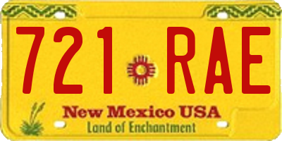 NM license plate 721RAE