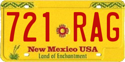 NM license plate 721RAG