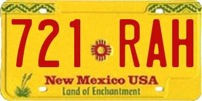 NM license plate 721RAH